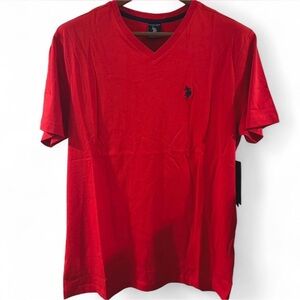 Brand New U.S. Polo Assn. Men’s Red V-Neck T-Shirt Size XL